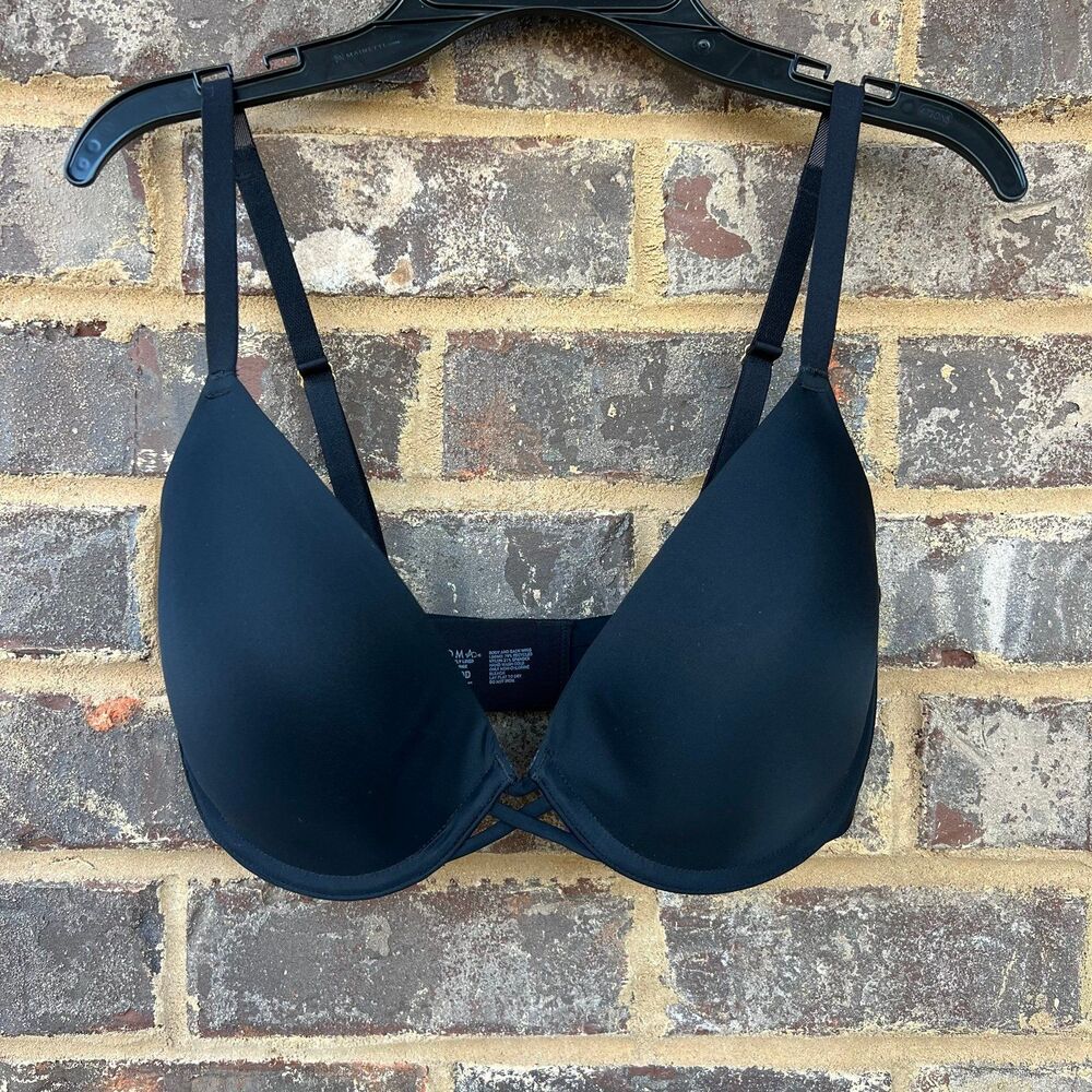 Soma Intimates 34DD Womens Lightly Lined Plunge Bra Black